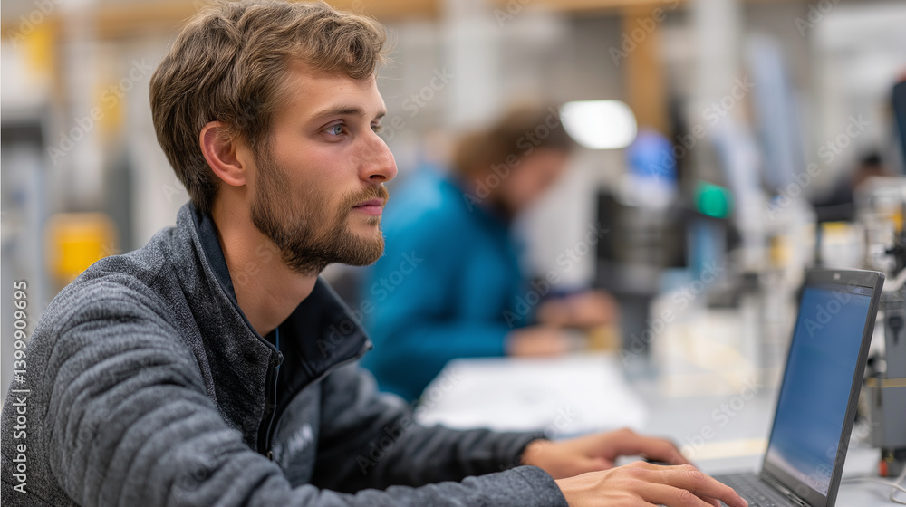 Aufkleber robotics team collaboration in a high-tech research lab