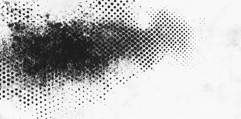 Halftone faded gradient texture, a vintage-inspired distressed overlay with white and black sand noise, great for artistic backgrounds