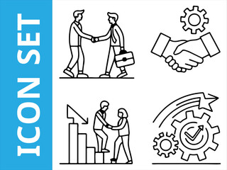 Business Man and Business Team – Professional Office Teamwork, Leadership, Collaboration, and Corporate Success in Flat Design | Vector Illustration