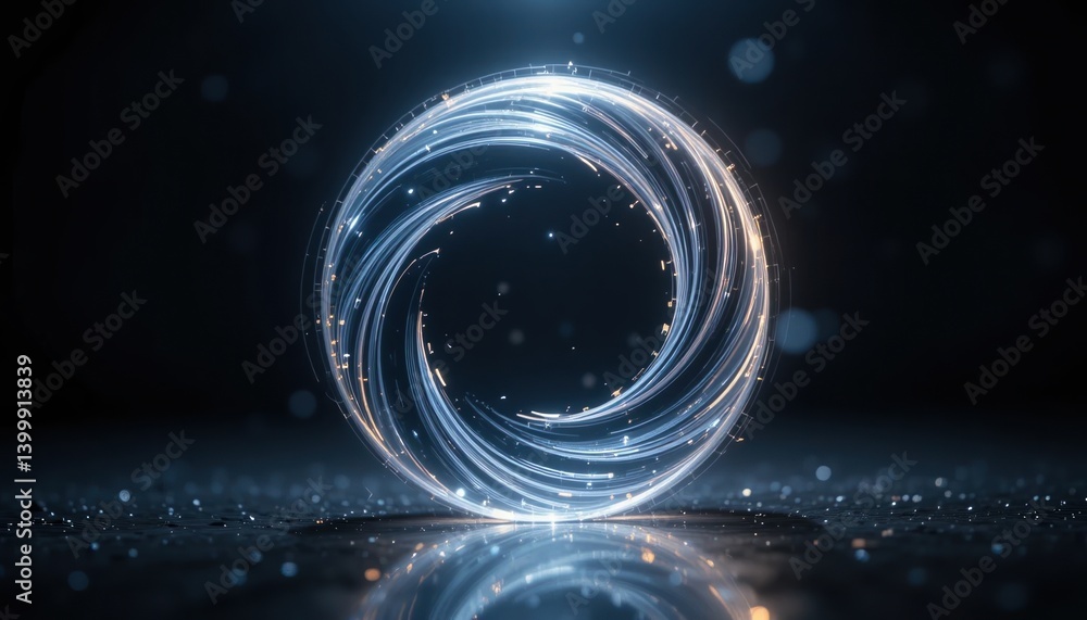Poster dynamic energy swirl animation virtual space digital art dark environment abstract viewpoint modern 