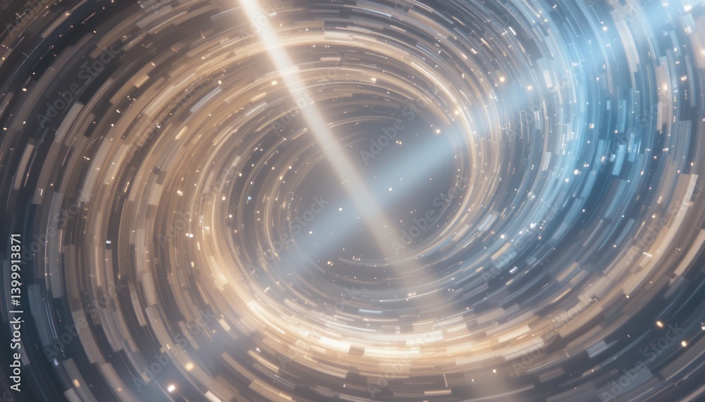 Poster exploring cosmic phenomena spiraling galaxy formation in space digital art high-energy environment a
