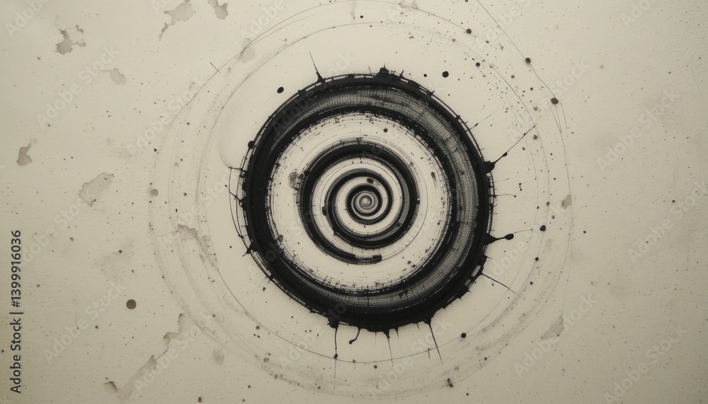 Poster dynamic black spiral design art abstract space digital art creative environment top-down view visual