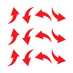 set of curve arrows sign
