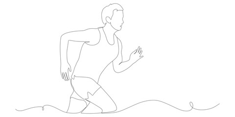 Minimalist One Line Drawing of a Running Man