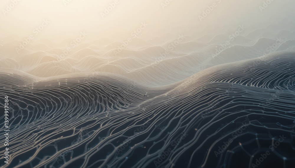 Aufkleber dynamic waves of nature captured at sunrise aerial view of oceanic patterns serene environment abstr