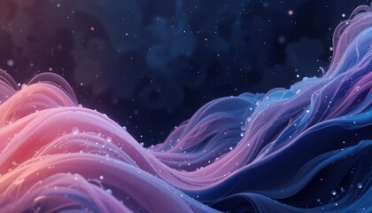 Dynamic waves of colorful swirls abstract digital art fantasy environment enigmatic atmosphere