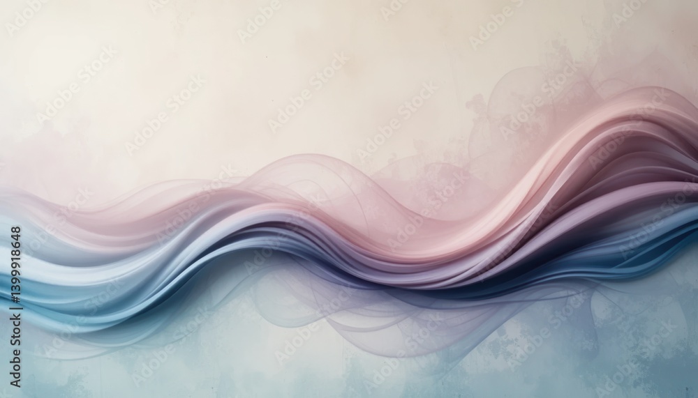 Aufkleber flowing abstract waves digital art soft color palette tranquil environment artistic viewpoint fluid 