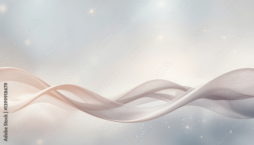 Poster flowing abstract waves digital art soft background ethereal environment smooth viewpoint visual sere
