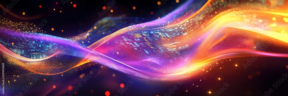 Poster abstract flame: a vibrant and mesmerizing display of abstract art, featuring flowing waves of light 
