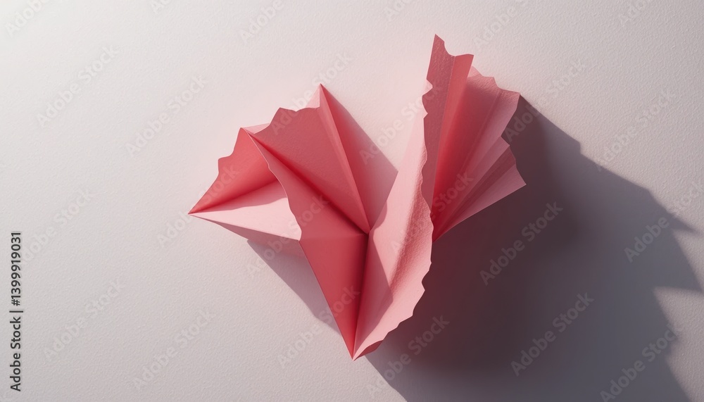 Poster dynamic paper art creation studio visual artwork minimalist environment top view origami concept
