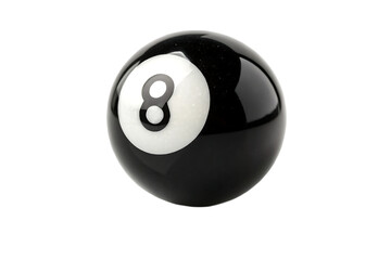Black 8 ball for billiards or pool isolated on white background
