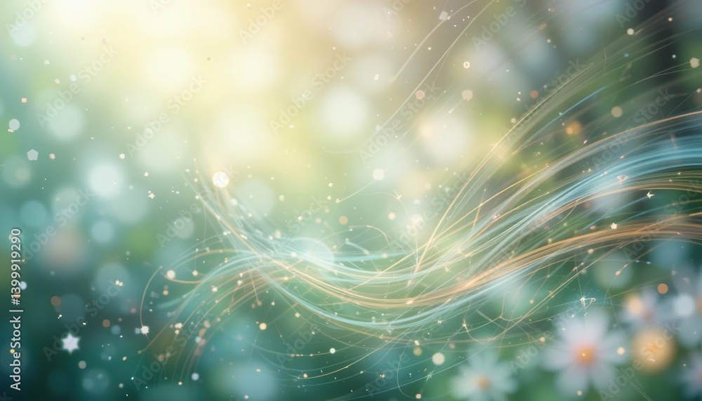 Poster dynamic light and color play abstract background digital art fantasy environment soft focus visual e