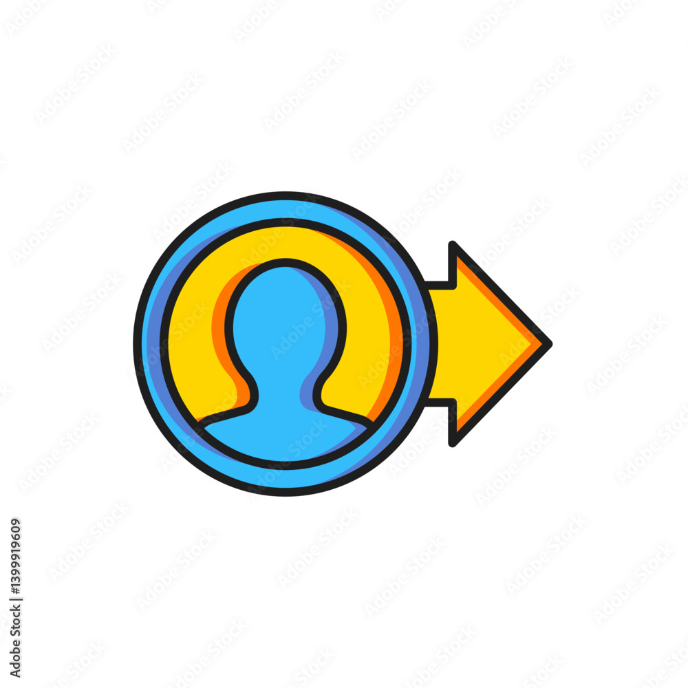 Aufkleber color create account screen icon isolated on white background. flat filled outline style with shadow