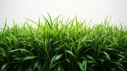 Vibrant Green Grass on White Background - Clean and Fresh Nature Image