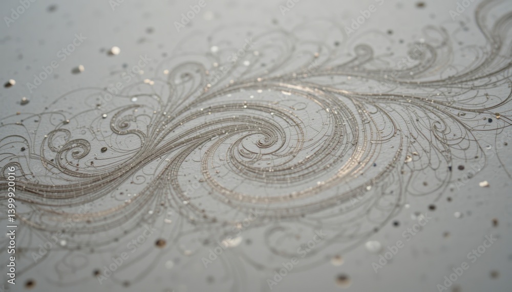 Poster elegant swirling patterns with glitter artistic studio digital artwork creative space close-up view 