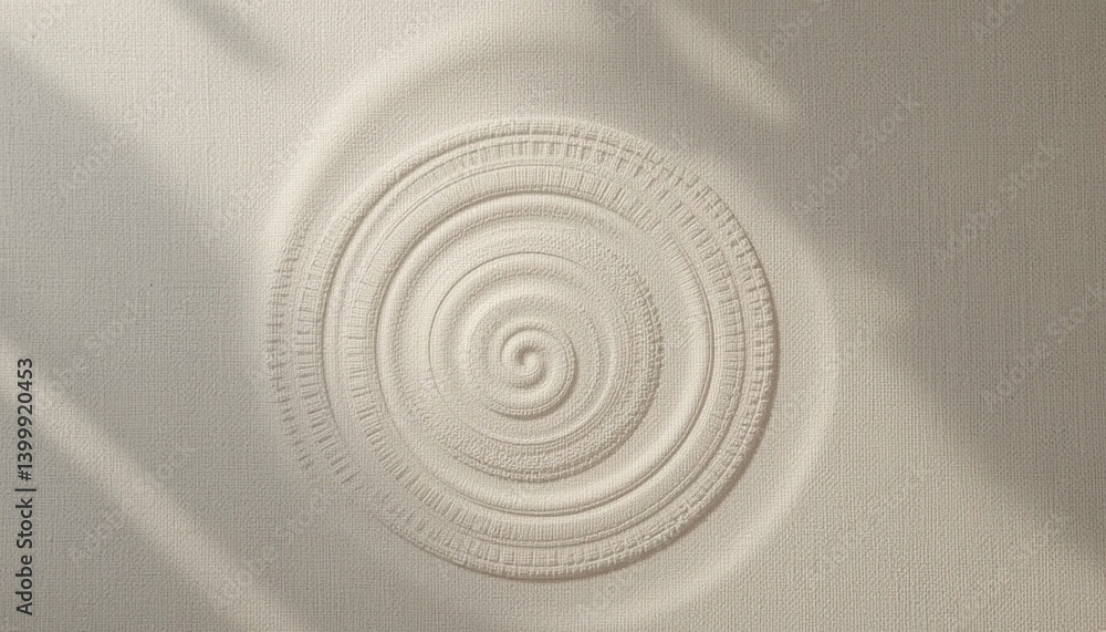 Aufkleber spiral design creation simple studio art project minimalist environment top-down view modern aesthet