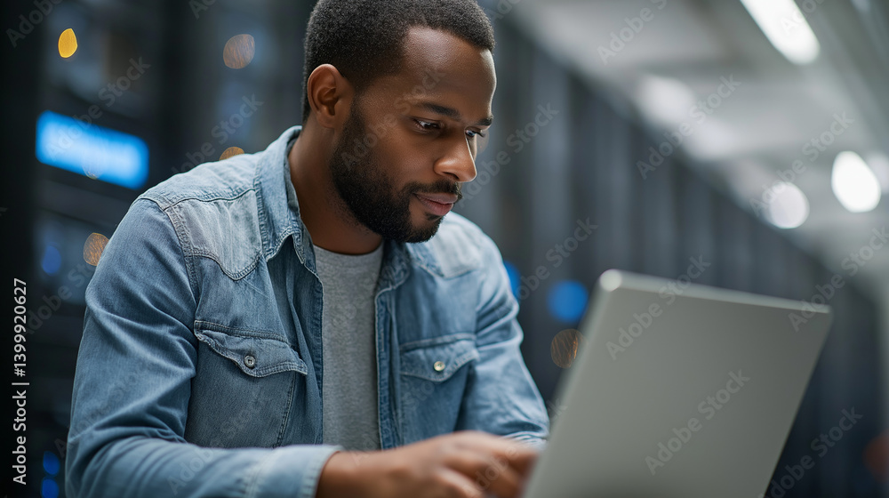 Aufkleber it specialist in data center focusing on server management and security