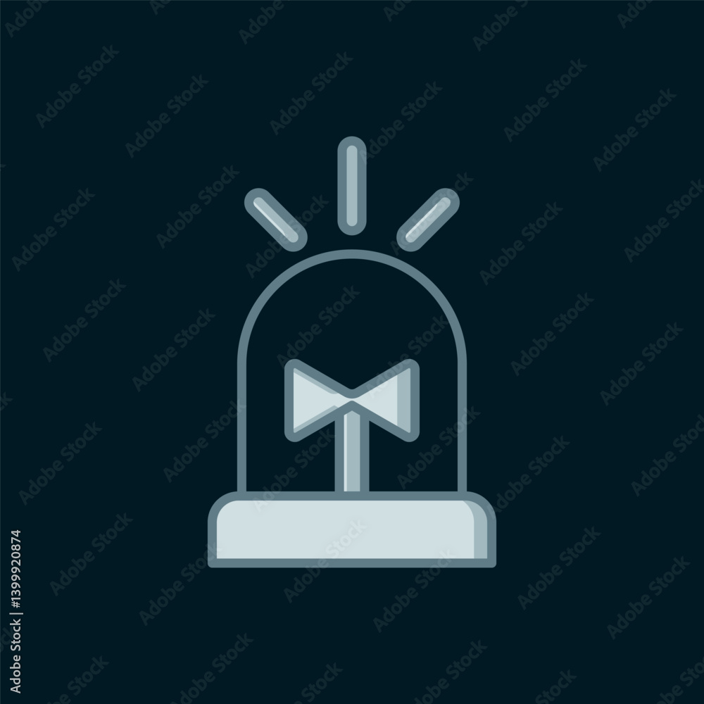 Poster line flasher siren icon isolated on black background. emergency flashing siren. flat filled outline 