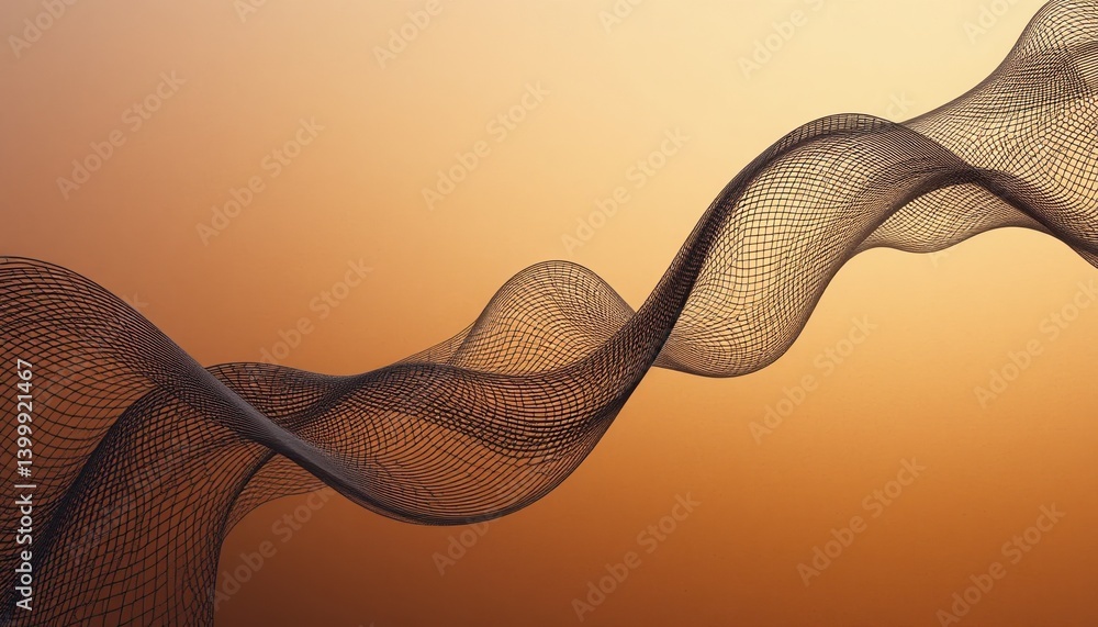 Poster flowing abstract waves digital art modern design gradient background minimalist style visual eleganc