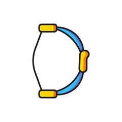 Color Bow toy icon isolated on white background. Flat filled outline style with shadow. Vector