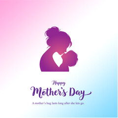 Happy Mothers Day Social Media Creative with Mother Kissing Child Forehead
