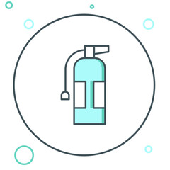 Line Fire extinguisher icon isolated on white background. Colorful outline concept. Vector