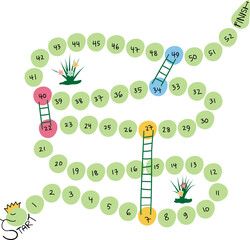 Whimsical Snakes and Ladders Board Game for Kids – Fun and Educational Path Game