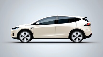 Elegant white electric vehicle with sleek design and modern features, showcasing innovation in sustainable transportation
