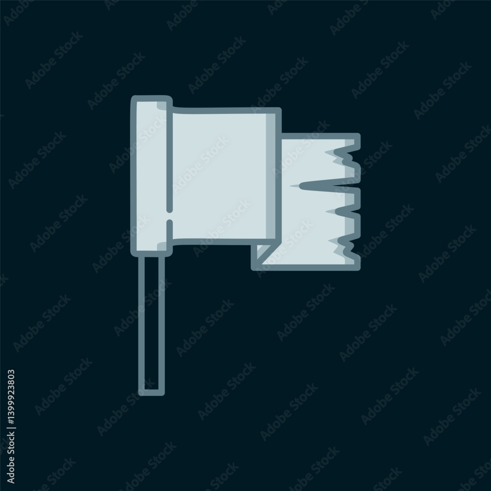 Poster line pirate flag icon isolated on black background. flat filled outline style with shadow. vector