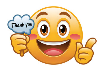 Happy Smiley Emoji Saying Thank You