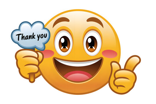 Happy Smiley Emoji Saying Thank You