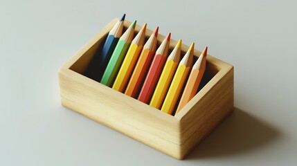 Fototapeta premium A small box of color pencils.