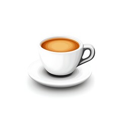 Obraz premium A Moment of Calm: A photorealistic studio shot captures a pristine ceramic cup and saucer holding a steaming hot beverage, evoking a sense of serene relaxation and warmth.