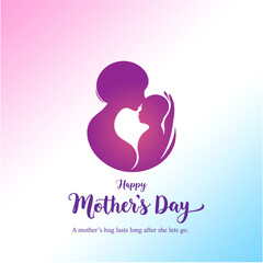 Happy Mothers Day Social Media Creative with Mother Kissing Child Forehead