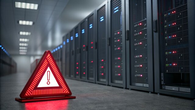 Server Room Warning Sign Data Security Alert
