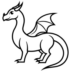 Fototapeta premium Minimalist Dragon line art