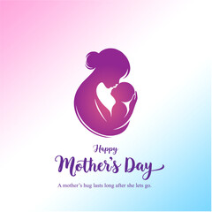 Happy Mothers Day Social Media Creative with Mother Kissing Child Forehead