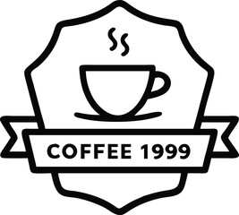 Vintage Coffee Shop Logo, Retro Coffee Badge with Cup and Beans, Classic Café Branding Design