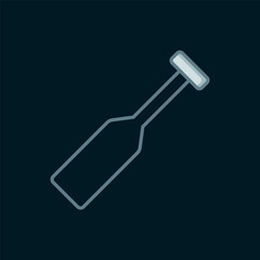 Line Paddle icon isolated on black background. Paddle boat oars. Flat filled outline style with shadow. Vector