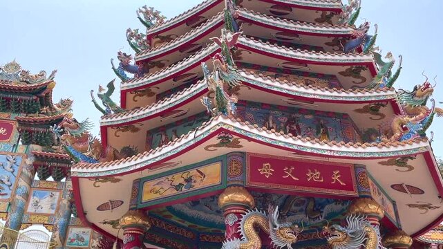 Temple Wihan Thep Sathit Phra Ki Ti Chaloem in Bang Saen, Chonburi.