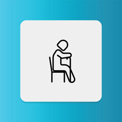 A seated elderly person holding a cane, symbolizing aging, rest, and mobility support