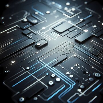Futuristic high technology digital minimalist 3D rendering tech computering abstract background with embedded glowing pattern 