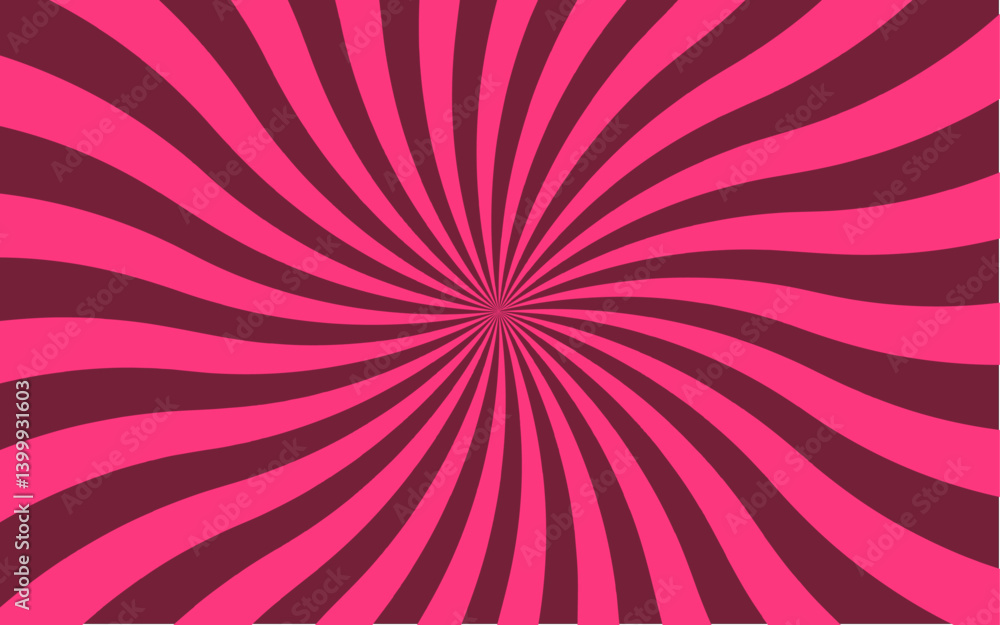 Poster Abstract background with hypnotic spiral wavy rays pattern. Curve smoothly, forming  swirling vortex effect. Vintage beam sunburst texture. Radial sunrise or sunset light retro Spiral radial design