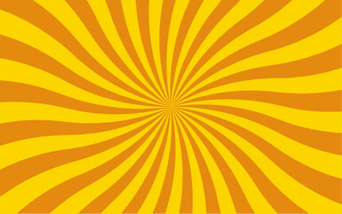 Abstract background with hypnotic spiral wavy rays pattern. Curve smoothly, forming  swirling vortex effect. Vintage beam sunburst texture. Radial sunrise or sunset light retro Spiral radial design