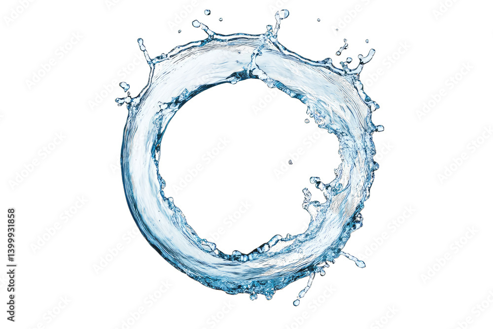 Fototapete circular splash of water creating a dynamic and visually appealing representation of fluid motion of