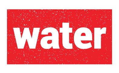 water text written on red stamp sign.