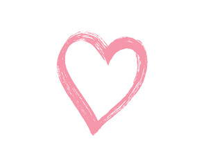 Pink Brush Heart Clipart – Hand Drawn Love Symbol for Romantic Designs