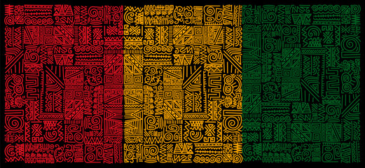 Hand drawn abstract pattern African style ethnic background