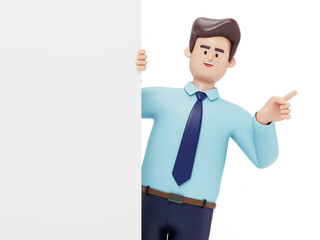 3D people holding an empty white board for insert a concept.3d rendering,conceptual image. isolated on white background.