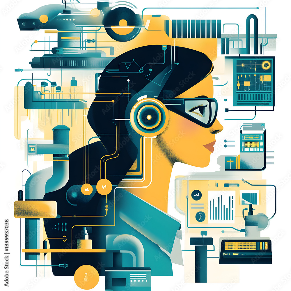 Poster innovative software development showcase global business event digital media professional networking